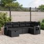 Preview: ARDEBO.de - 6-tlg. Garten-Sofagarnitur mit Kissen Schwarz Poly Rattan