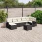 Preview: ARDEBO.de - 8-tlg. Garten-Sofagarnitur mit Kissen Schwarz Poly Rattan