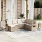 Preview: ARDEBO.de - 7-tlg. Garten-Sofagarnitur mit Kissen Beige Poly Rattan