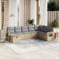 Preview: ARDEBO.de - 8-tlg. Garten-Sofagarnitur mit Kissen Beige Poly Rattan