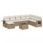 Preview: 9-tlg. Garten-Sofagarnitur mit Kissen Beige Poly Rattan