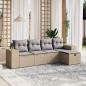 Preview: ARDEBO.de - 5-tlg. Garten-Sofagarnitur mit Kissen Beige Poly Rattan