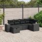 Preview: ARDEBO.de - 6-tlg. Garten-Sofagarnitur mit Kissen Schwarz Poly Rattan