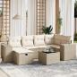 Preview: ARDEBO.de - 7-tlg. Garten-Sofagarnitur mit Kissen Beige Poly Rattan