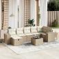 Preview: ARDEBO.de - 8-tlg. Garten-Sofagarnitur mit Kissen Beige Poly Rattan