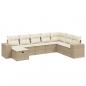 Preview: 8-tlg. Garten-Sofagarnitur mit Kissen Beige Poly Rattan