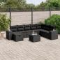 Preview: ARDEBO.de - 9-tlg. Garten-Sofagarnitur mit Kissen Schwarz Poly Rattan