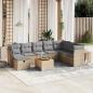 Preview: ARDEBO.de - 9-tlg. Garten-Sofagarnitur mit Kissen Beige Poly Rattan