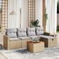 Preview: ARDEBO.de - 6-tlg. Garten-Sofagarnitur mit Kissen Beige Poly Rattan