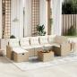 Preview: ARDEBO.de - 8-tlg. Garten-Sofagarnitur mit Kissen Beige Poly Rattan