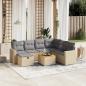 Preview: ARDEBO.de - 8-tlg. Garten-Sofagarnitur mit Kissen Beige Poly Rattan