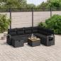 Preview: ARDEBO.de - 8-tlg. Garten-Sofagarnitur mit Kissen Schwarz Poly Rattan