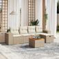 Preview: ARDEBO.de - 6-tlg. Garten-Sofagarnitur mit Kissen Beige Poly Rattan