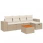 Preview: 6-tlg. Garten-Sofagarnitur mit Kissen Beige Poly Rattan