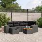 Preview: ARDEBO.de - 7-tlg. Garten-Sofagarnitur mit Kissen Schwarz Poly Rattan