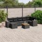 Preview: ARDEBO.de - 8-tlg. Garten-Sofagarnitur mit Kissen Schwarz Poly Rattan