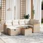 Preview: ARDEBO.de - 7-tlg. Garten-Sofagarnitur mit Kissen Beige Poly Rattan