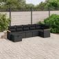 Preview: ARDEBO.de - 7-tlg. Garten-Sofagarnitur mit Kissen Schwarz Poly Rattan