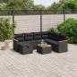 Preview: ARDEBO.de - 8-tlg. Garten-Sofagarnitur mit Kissen Schwarz Poly Rattan