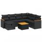 Preview: 8-tlg. Garten-Sofagarnitur mit Kissen Schwarz Poly Rattan