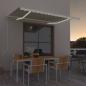 Preview: ARDEBO.de - Automatische Markise mit LED & Windsensor 400x350 cm Creme