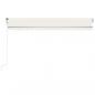 Preview: Automatische Markise mit LED & Windsensor 400x350 cm Creme