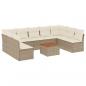 Preview: 10-tlg. Garten-Sofagarnitur mit Kissen Beige Poly Rattan