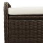 Preview: Sitzbank mit Stauraum & Kissen Braun 115x51x52 cm Poly Rattan