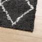 Preview: Teppich Shaggy Hochflor Modern Schwarz und Creme 160x230 cm