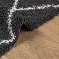 Preview: Teppich Shaggy Hochflor Modern Schwarz und Creme 160x230 cm