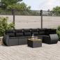 Preview: ARDEBO.de - 7-tlg. Garten-Sofagarnitur mit Kissen Schwarz Poly Rattan