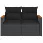 Preview: Gartensofa mit Kissen 2-Sitzer Schwarz Poly Rattan