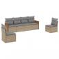 Preview: 6-tlg. Garten-Sofagarnitur mit Kissen Beige Poly Rattan