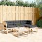 Preview: ARDEBO.de - 4-tlg. Garten-Lounge-Set mit Kissen Massivholz Kiefer