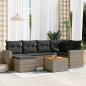 Preview: ARDEBO.de - 7-tlg. Garten-Sofagarnitur mit Kissen Grau Poly Rattan