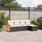 Preview: ARDEBO.de - 5-tlg. Garten-Sofagarnitur mit Kissen Schwarz Poly Rattan