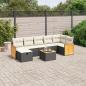 Preview: ARDEBO.de - 8-tlg. Garten-Sofagarnitur mit Kissen Schwarz Poly Rattan