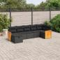 Preview: ARDEBO.de - 7-tlg. Garten-Sofagarnitur mit Kissen Schwarz Poly Rattan