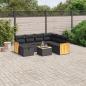 Preview: ARDEBO.de - 8-tlg. Garten-Sofagarnitur mit Kissen Schwarz Poly Rattan