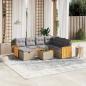 Preview: ARDEBO.de - 8-tlg. Garten-Sofagarnitur mit Kissen Beige Poly Rattan