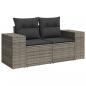 Preview: 6-tlg. Garten-Sofagarnitur mit Kissen Grau Poly Rattan