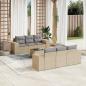 Preview: ARDEBO.de - 7-tlg. Garten-Sofagarnitur mit Kissen Beige Poly Rattan