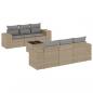 Preview: 7-tlg. Garten-Sofagarnitur mit Kissen Beige Poly Rattan