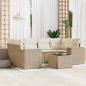 Preview: ARDEBO.de - 7-tlg. Garten-Sofagarnitur mit Kissen Beige Poly Rattan