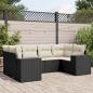 Preview: ARDEBO.de - 6-tlg. Garten-Sofagarnitur mit Kissen Schwarz Poly Rattan