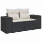 Preview: 6-tlg. Garten-Sofagarnitur mit Kissen Schwarz Poly Rattan