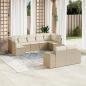 Preview: ARDEBO.de - 9-tlg. Garten-Sofagarnitur mit Kissen Beige Poly Rattan