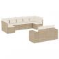 Preview: 9-tlg. Garten-Sofagarnitur mit Kissen Beige Poly Rattan