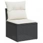 Preview: 7-tlg. Garten-Sofagarnitur mit Kissen Schwarz Poly Rattan