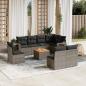 Preview: ARDEBO.de - 9-tlg. Garten-Sofagarnitur mit Kissen Grau Poly Rattan